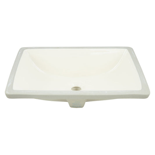 American Imaginations AI-537 18" Biscuit Rectangle Ceramic Transitional Bathroom Undermount Sink