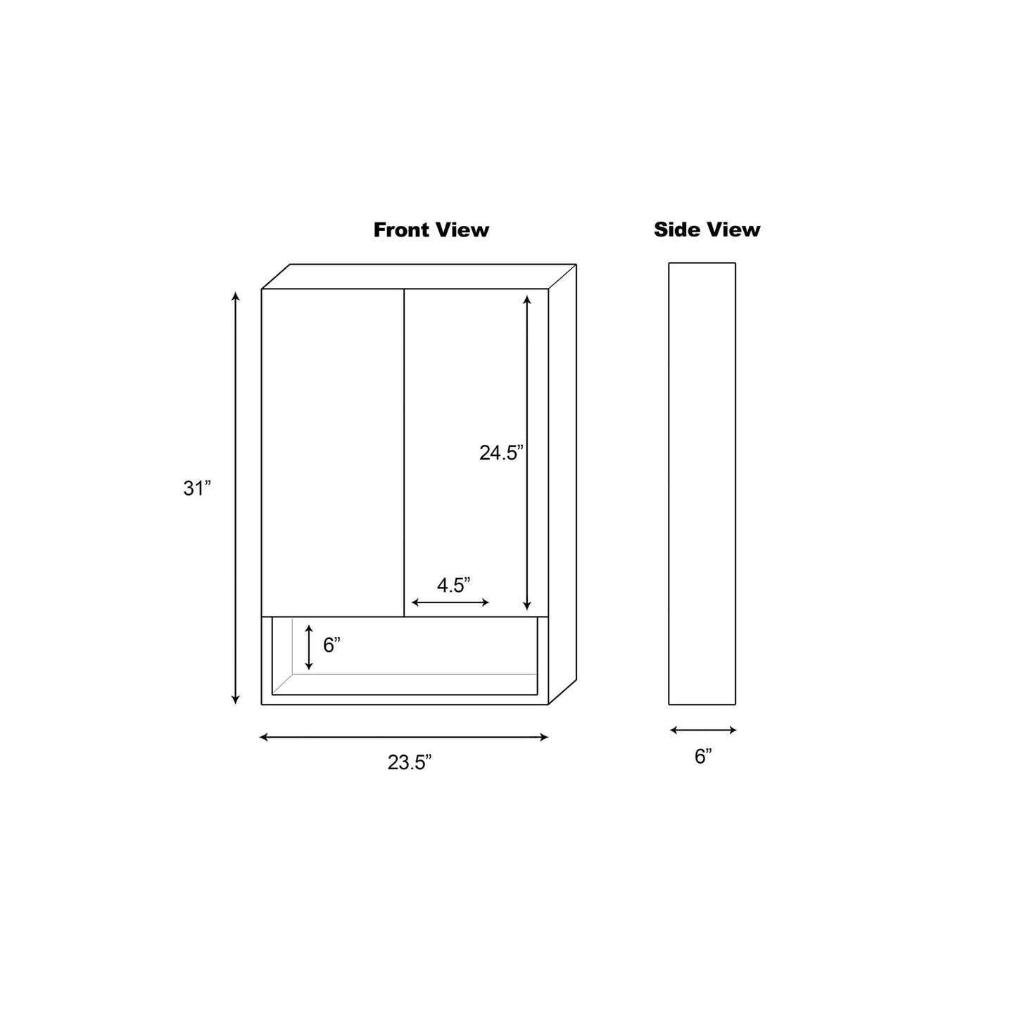 American Imaginations AI-543 24" Dawn Grey Rectangular Wall Mount Modern Medicine Cabinet