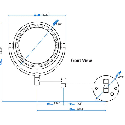 American Imaginations AI-557 21" Chrome Round Wall Mount Transitional Magnifying Mirror