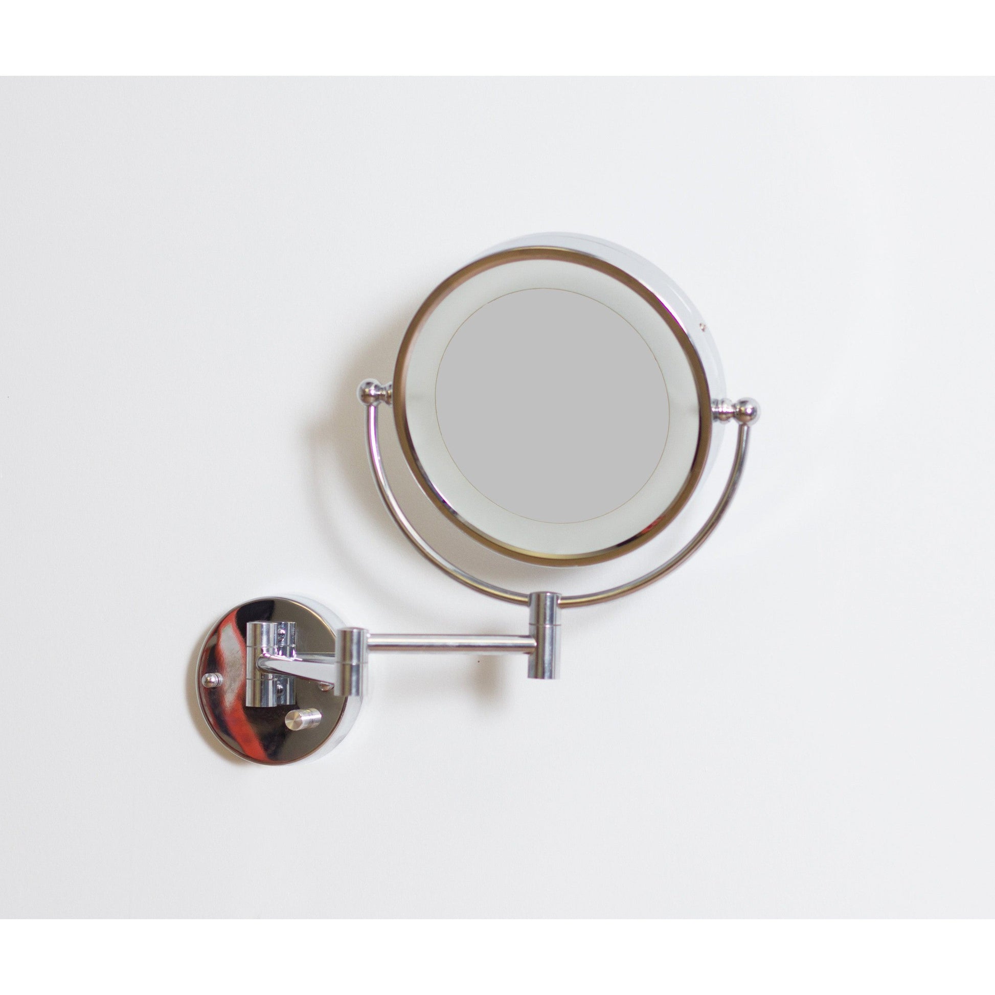 American Imaginations AI-557 21" Chrome Round Wall Mount Transitional Magnifying Mirror