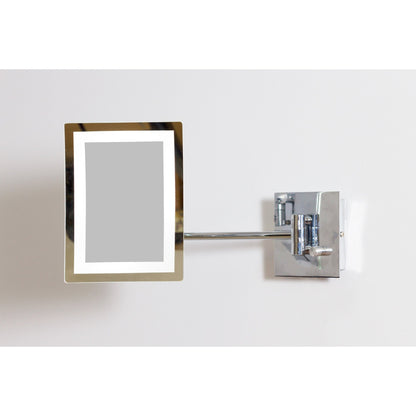 American Imaginations AI-558 17" Chrome Rectangular Wall Mount Modern Magnifying Mirror