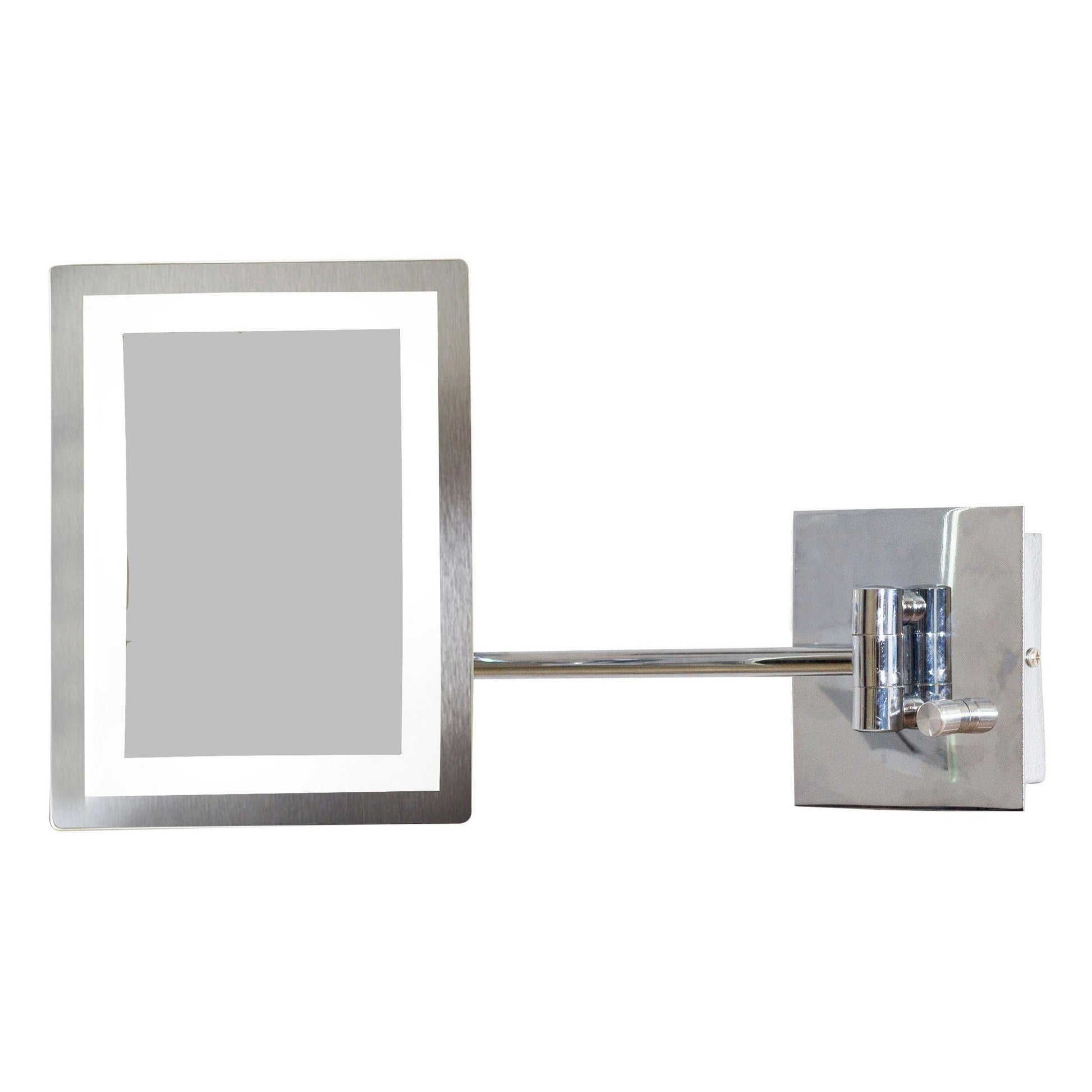 American Imaginations AI-558 17" Chrome Rectangular Wall Mount Modern Magnifying Mirror