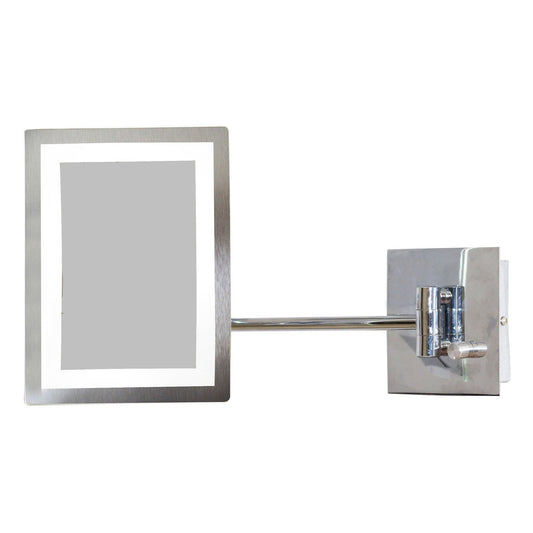 American Imaginations AI-558 17" Chrome Rectangular Wall Mount Modern Magnifying Mirror
