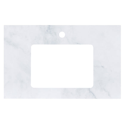 American Imaginations AI-577 31" Bianca Carara Rectangular Countertop Transitional Stone Top