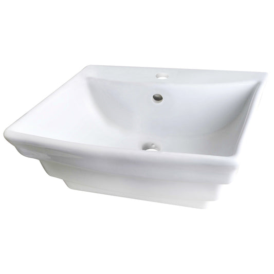American Imaginations AI-58 20" Rectangle Enamel Glaze White Ceramic Transitional
