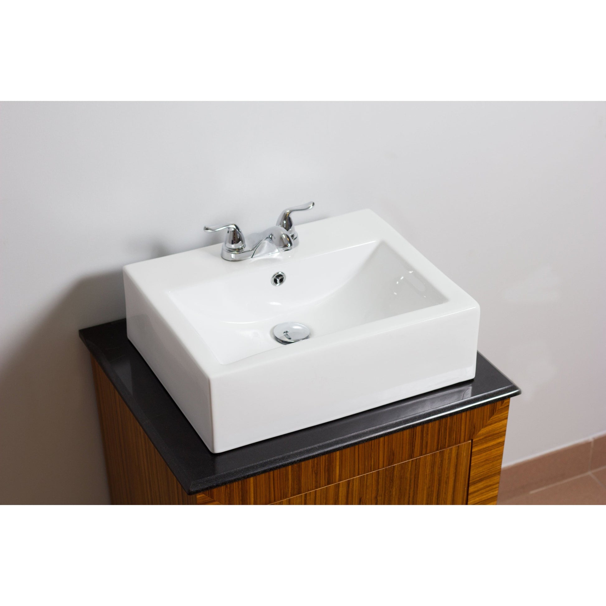 American Imaginations AI-593 20" Rectangle Enamel Glaze White Ceramic Transitional