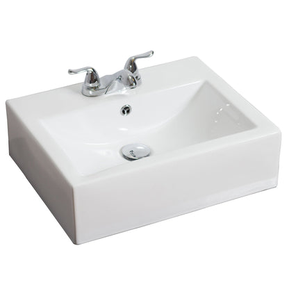 American Imaginations AI-593 20" Rectangle Enamel Glaze White Ceramic Transitional