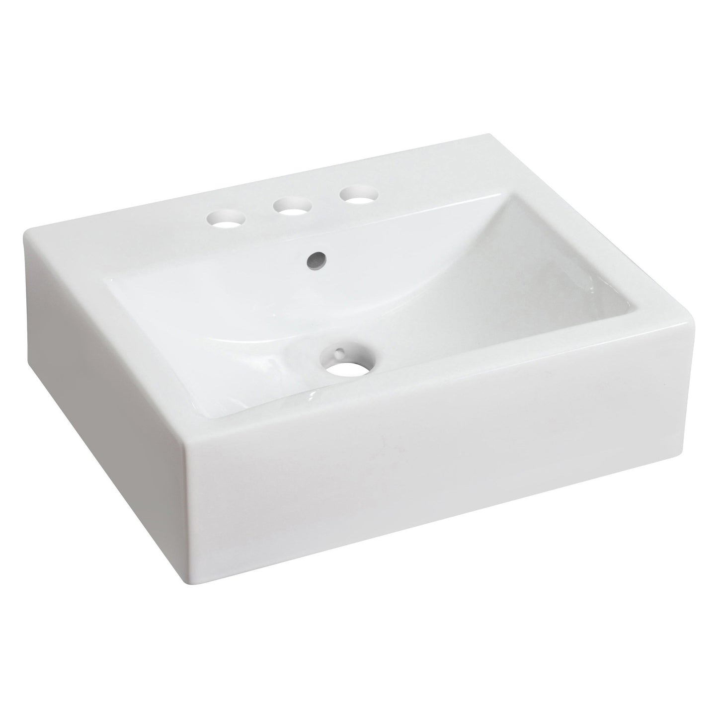 American Imaginations AI-593 20" Rectangle Enamel Glaze White Ceramic Transitional