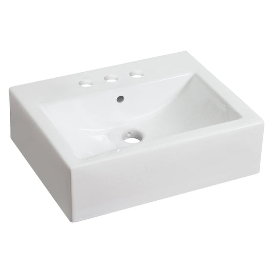 American Imaginations AI-593 20" Rectangle Enamel Glaze White Ceramic Transitional