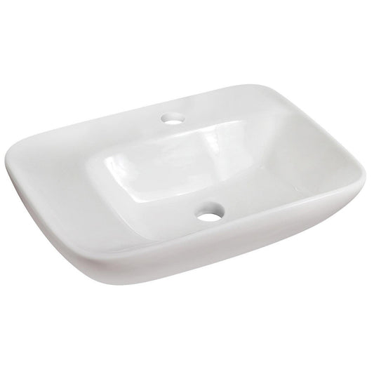 American Imaginations AI-599 24" Rectangle Enamel Glaze White Ceramic Traditional