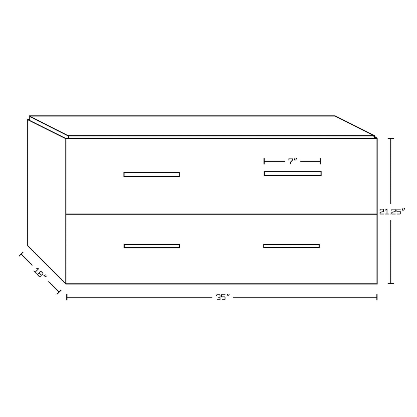 American Imaginations AI-605 35" Dawn Grey Rectangular Wall Mount Modern Vanity Base