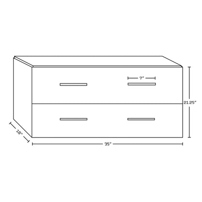 American Imaginations AI-605 35" Dawn Grey Rectangular Wall Mount Modern Vanity Base