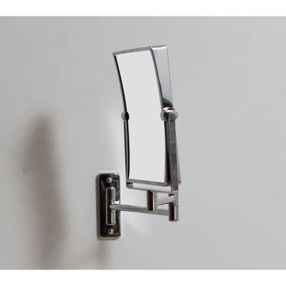 American Imaginations AI-646 16" Chrome Rectangular Wall Mount Modern Magnifying Mirror