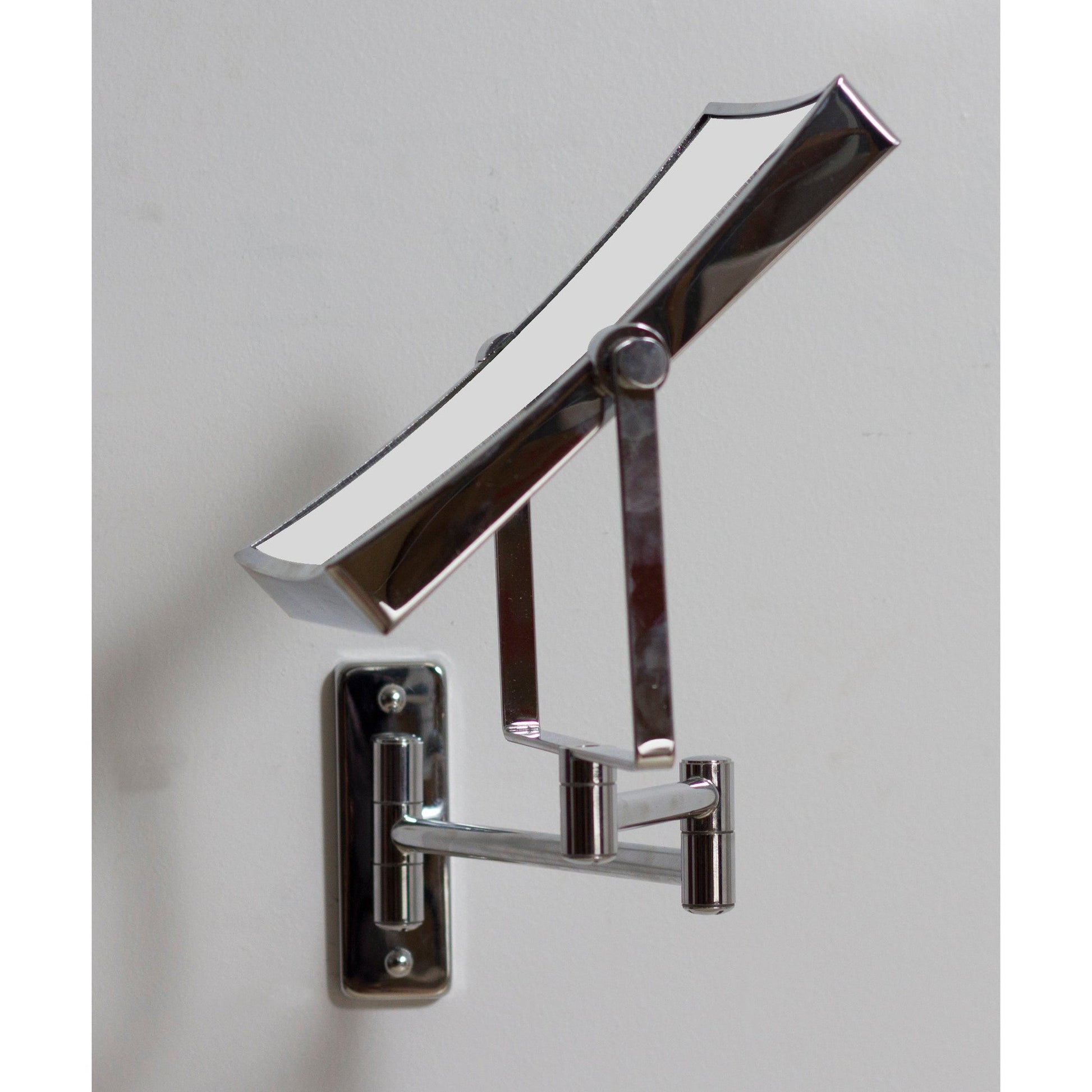 American Imaginations AI-646 16" Chrome Rectangular Wall Mount Modern Magnifying Mirror