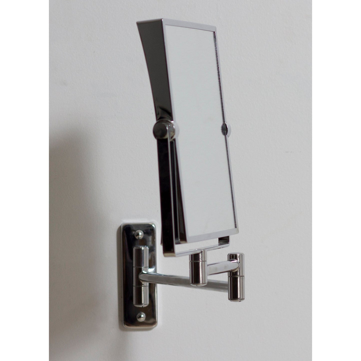 American Imaginations AI-646 16" Chrome Rectangular Wall Mount Modern Magnifying Mirror