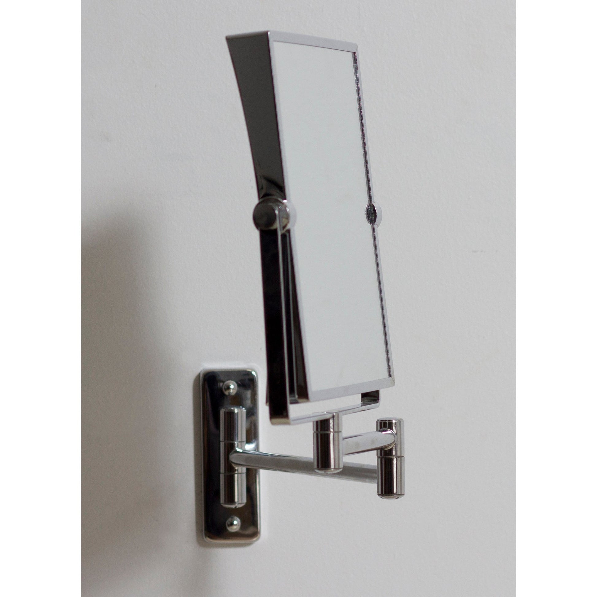 American Imaginations AI-646 16" Chrome Rectangular Wall Mount Modern Magnifying Mirror