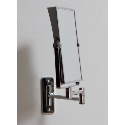 American Imaginations AI-646 16" Chrome Rectangular Wall Mount Modern Magnifying Mirror