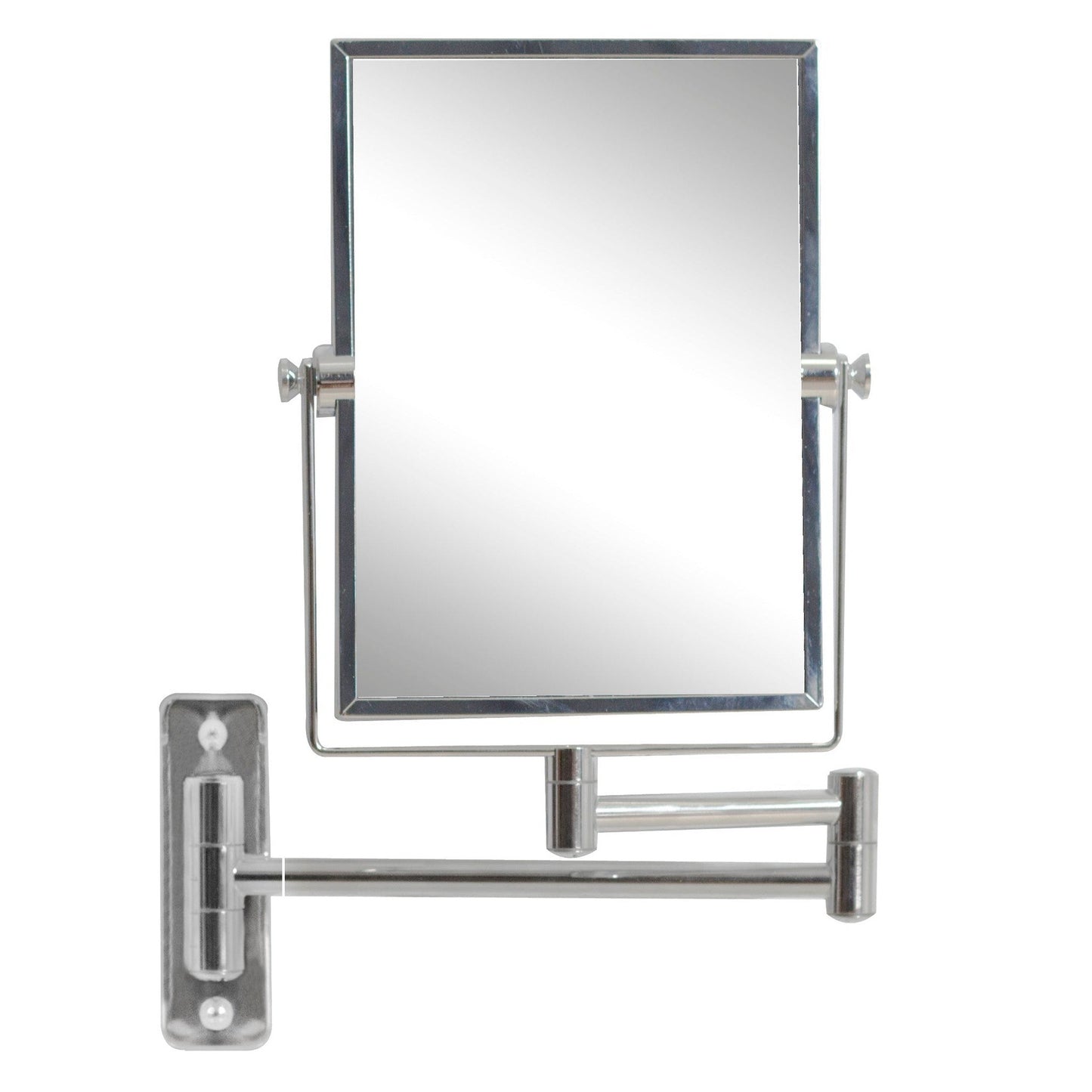 American Imaginations AI-646 16" Chrome Rectangular Wall Mount Modern Magnifying Mirror