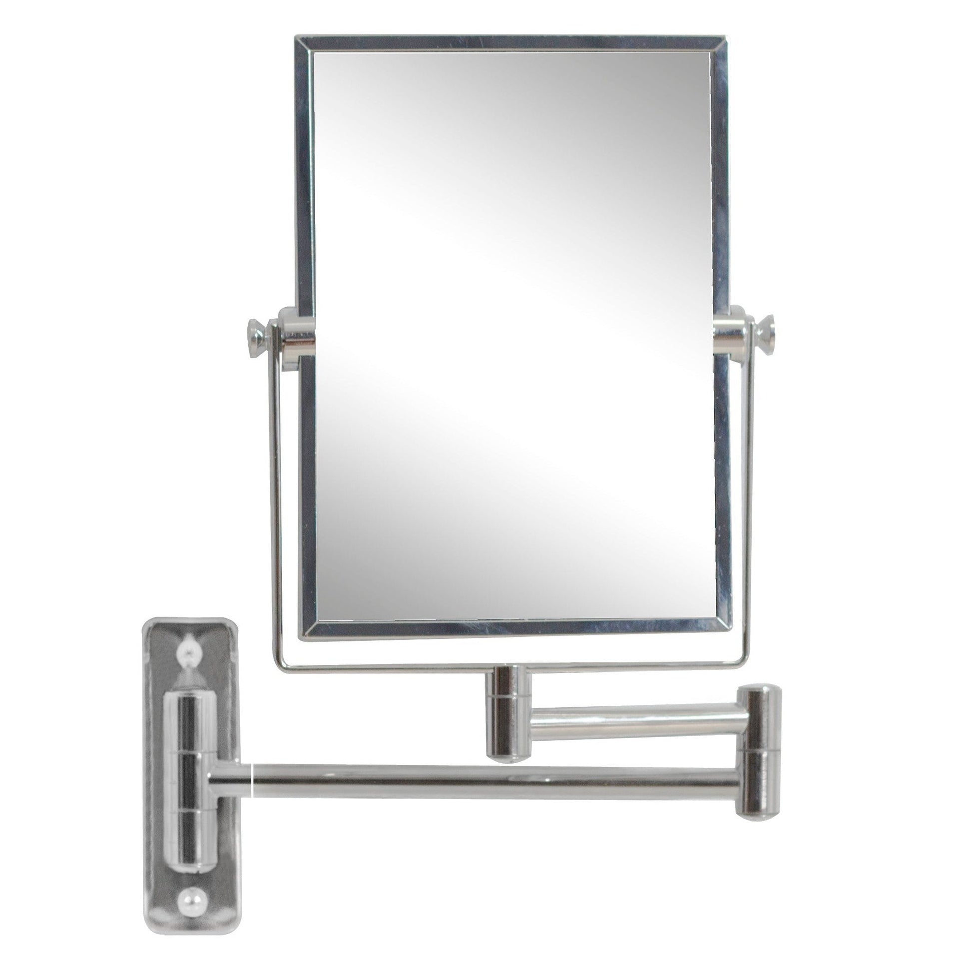 American Imaginations AI-646 16" Chrome Rectangular Wall Mount Modern Magnifying Mirror