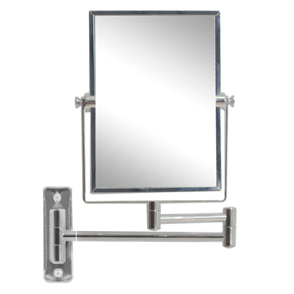 American Imaginations AI-646 16" Chrome Rectangular Wall Mount Modern Magnifying Mirror
