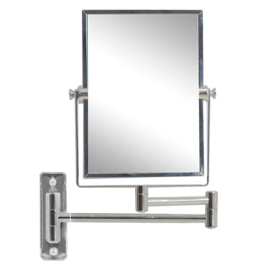 American Imaginations AI-646 16" Chrome Rectangular Wall Mount Modern Magnifying Mirror