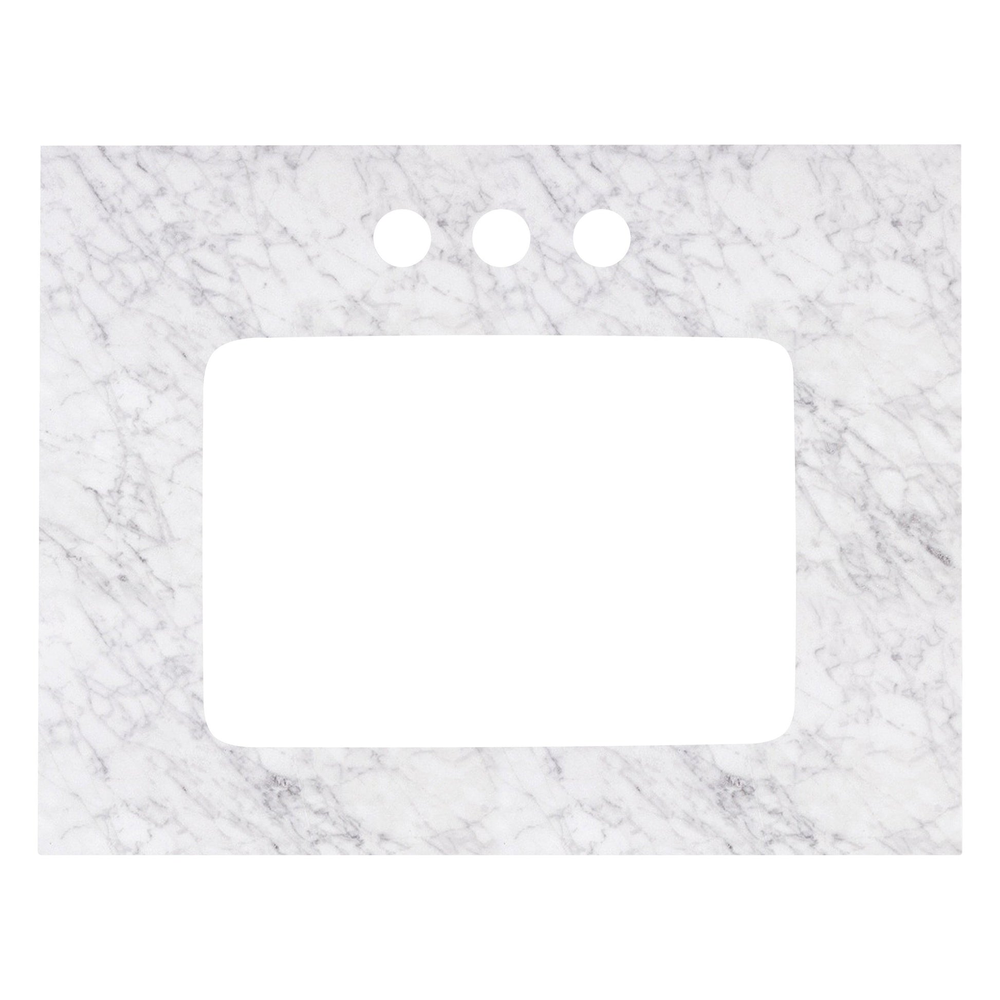 American Imaginations AI-672 24" Bianca Carara Rectangular Countertop Transitional Stone Top