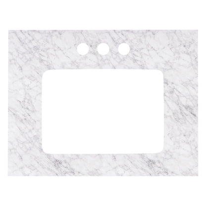 American Imaginations AI-672 24" Bianca Carara Rectangular Countertop Transitional Stone Top