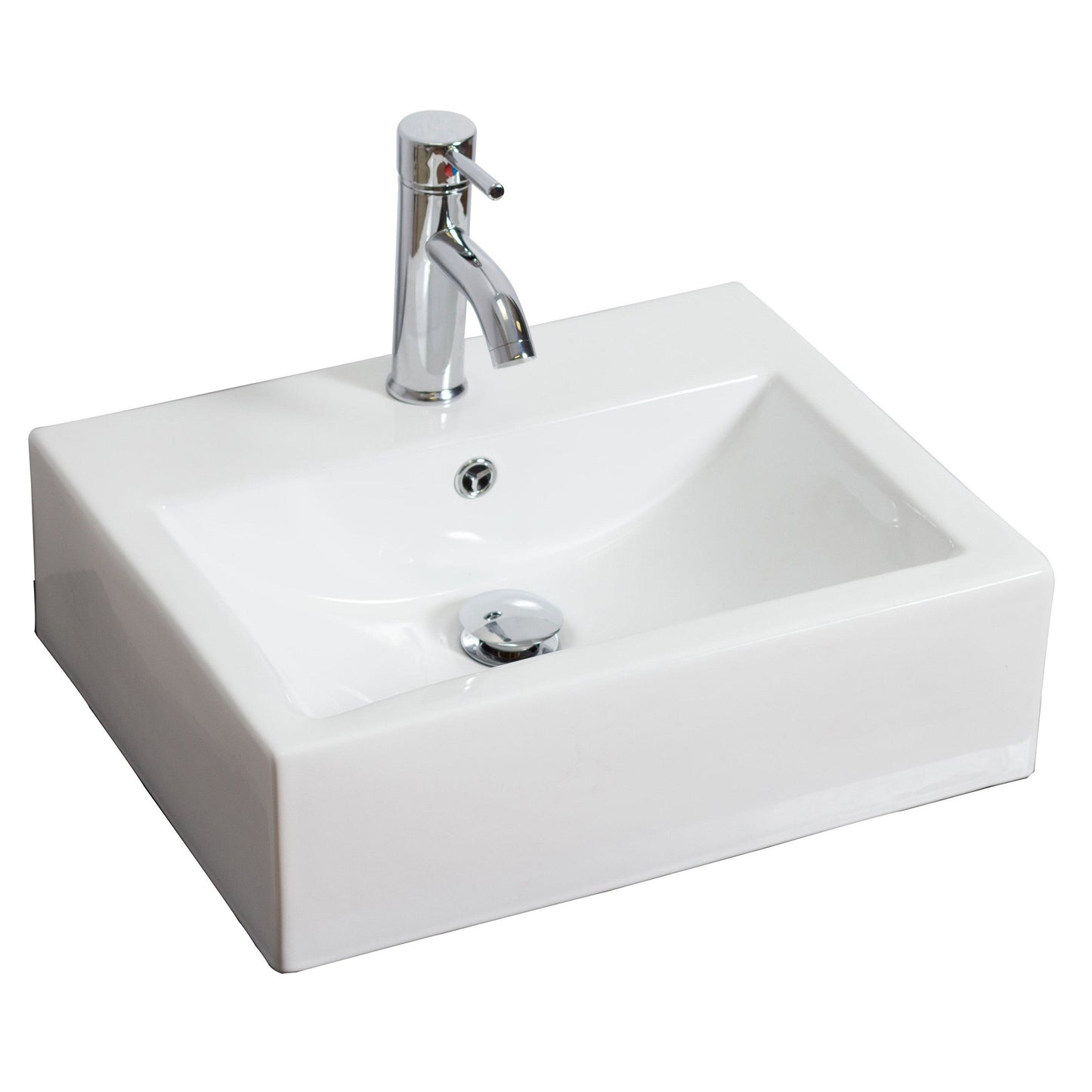 American Imaginations AI-685 20" Rectangle Enamel Glaze White Ceramic Transitional