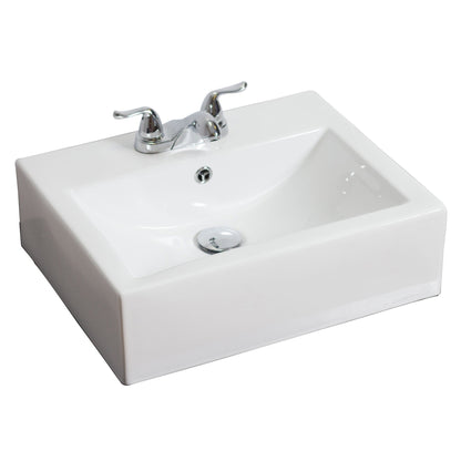 American Imaginations AI-686 20" Rectangle Enamel Glaze White Ceramic Transitional