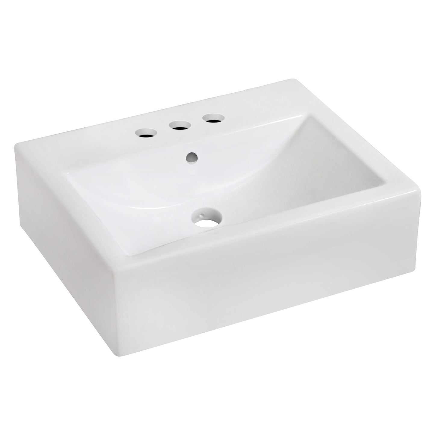 American Imaginations AI-686 20" Rectangle Enamel Glaze White Ceramic Transitional