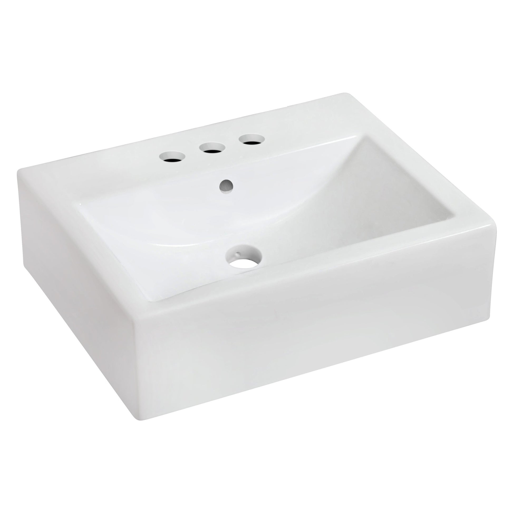 American Imaginations AI-686 20" Rectangle Enamel Glaze White Ceramic Transitional