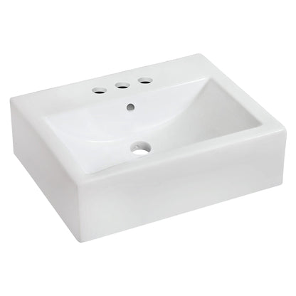 American Imaginations AI-686 20" Rectangle Enamel Glaze White Ceramic Transitional