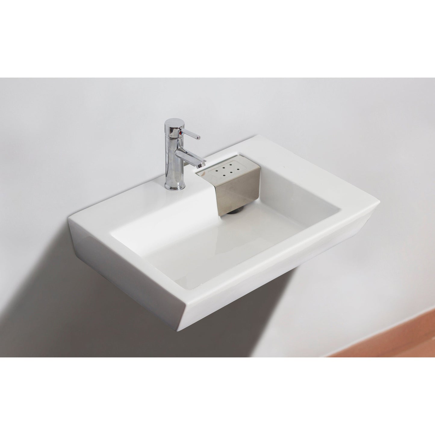 American Imaginations AI-705 26" Rectangle Enamel Glaze White Ceramic Modern
