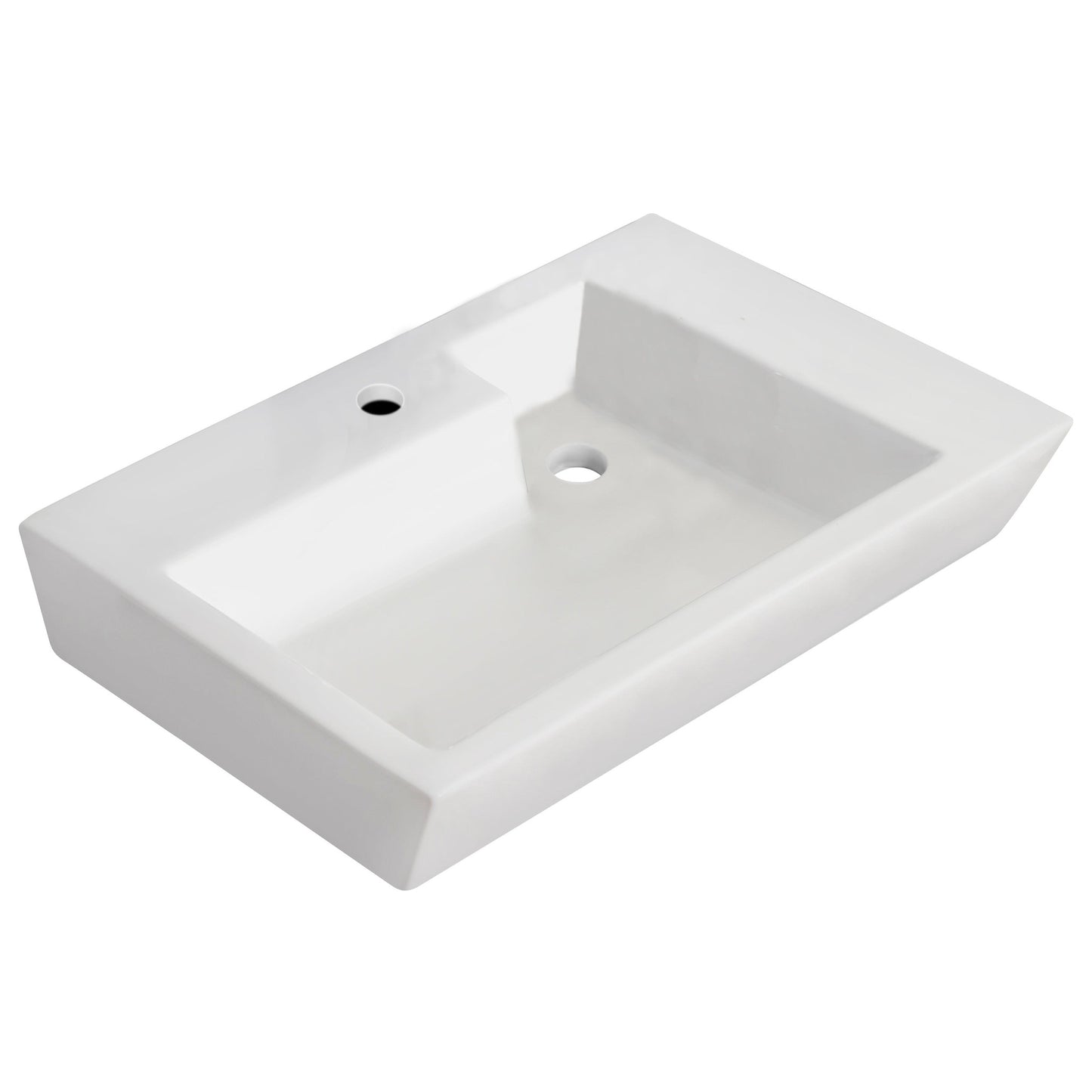 American Imaginations AI-705 26" Rectangle Enamel Glaze White Ceramic Modern