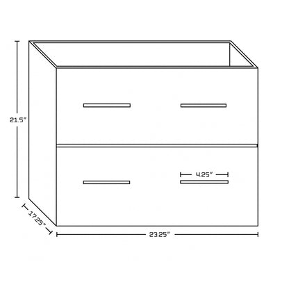 American Imaginations AI-728 24" Dawn Grey Rectangular Wall Mount Modern Vanity Set