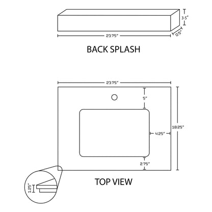 American Imaginations AI-728 24" Dawn Grey Rectangular Wall Mount Modern Vanity Set