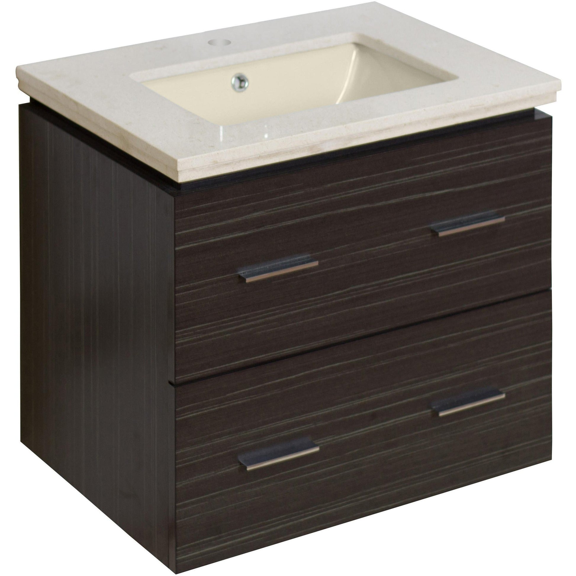 American Imaginations AI-728 24" Dawn Grey Rectangular Wall Mount Modern Vanity Set