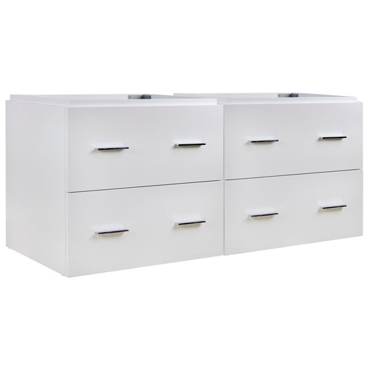 American Imaginations AI-757 47" White Rectangular Wall Mount Modern Vanity Base Set