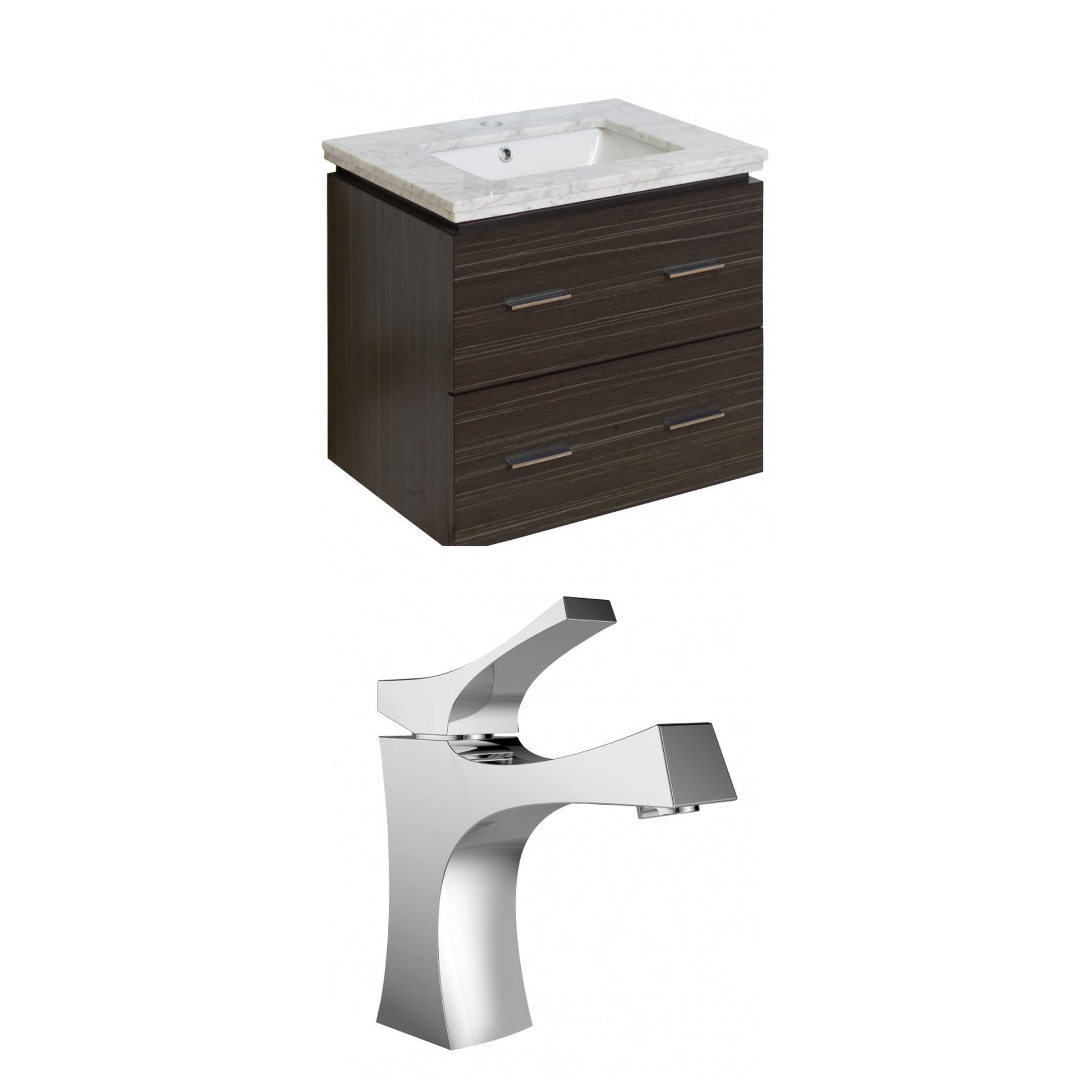 American Imaginations AI-8357 24" Dawn Grey Rectangular Wall Mount Modern Vanity Set