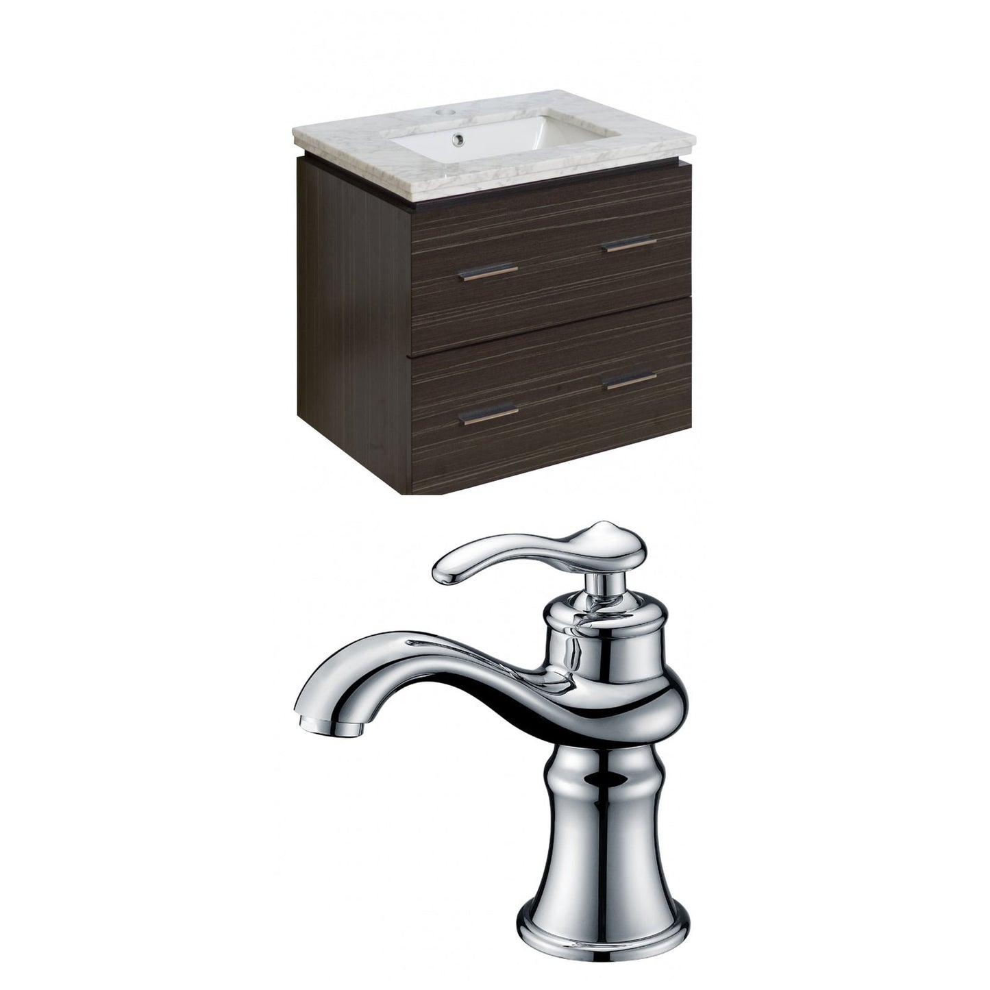 American Imaginations AI-8358 24" Dawn Grey Rectangular Wall Mount Modern Vanity Set