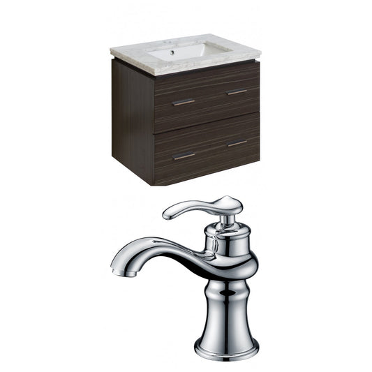 American Imaginations AI-8358 24" Dawn Grey Rectangular Wall Mount Modern Vanity Set