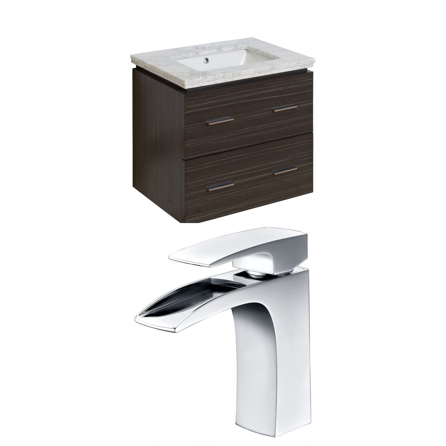 American Imaginations AI-8368 24" Dawn Grey Rectangular Wall Mount Modern Vanity Set