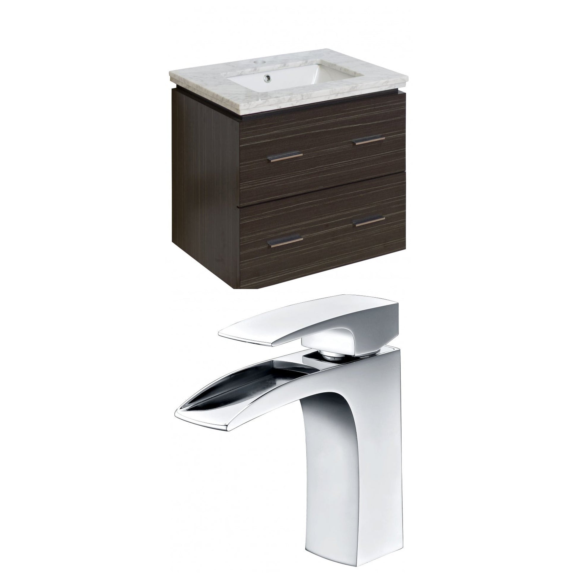 American Imaginations AI-8368 24" Dawn Grey Rectangular Wall Mount Modern Vanity Set