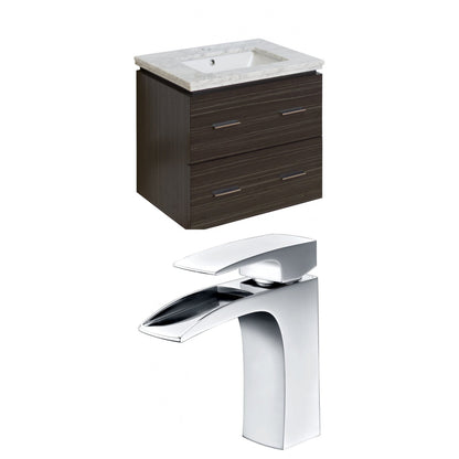 American Imaginations AI-8368 24" Dawn Grey Rectangular Wall Mount Modern Vanity Set