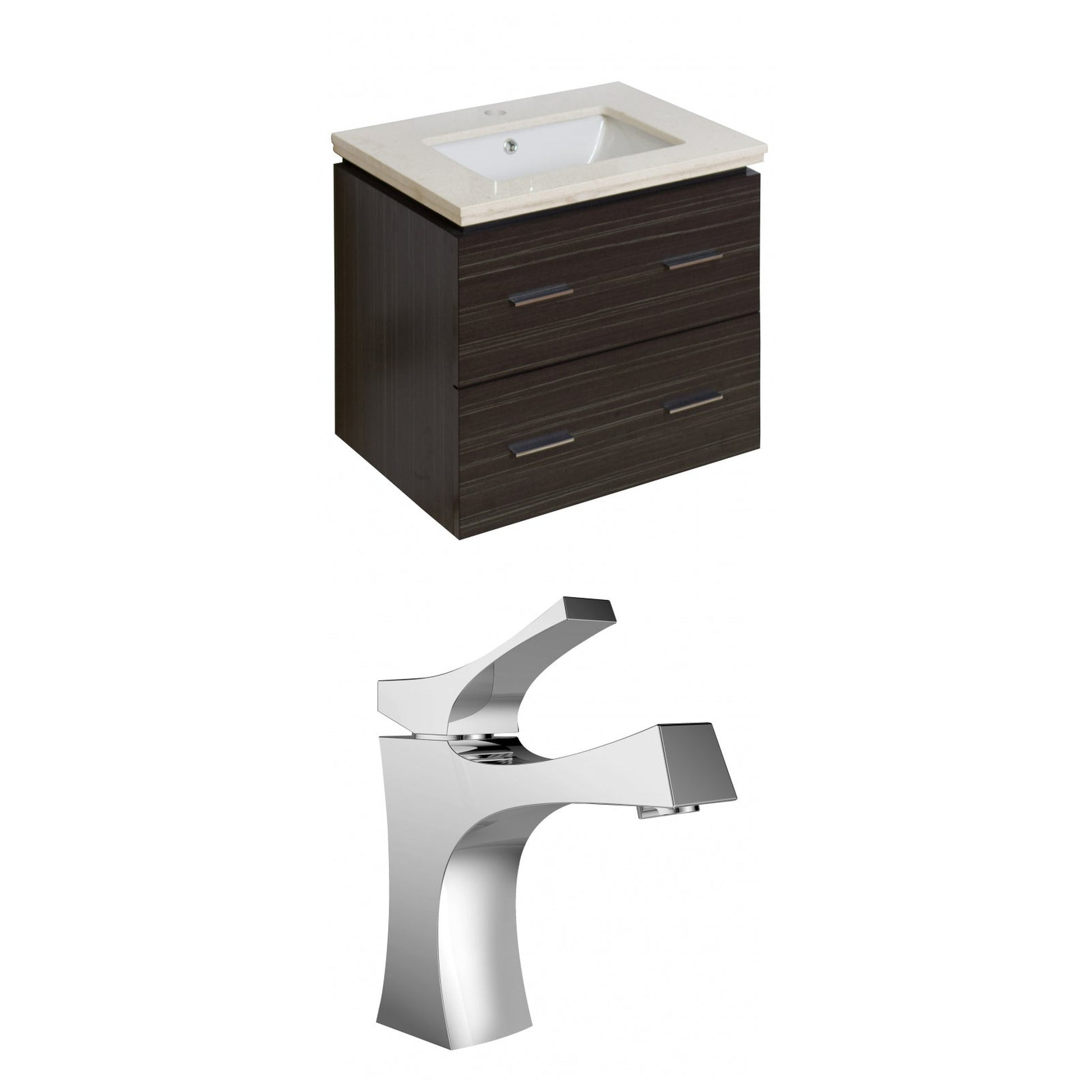 American Imaginations AI-8378 24" Dawn Grey Rectangular Wall Mount Modern Vanity Set