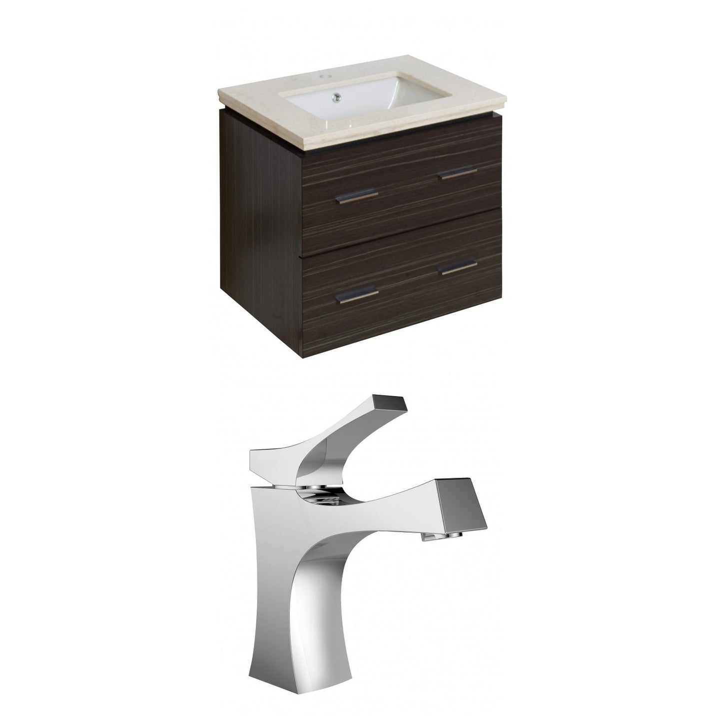 American Imaginations AI-8385 24" Dawn Grey Rectangular Wall Mount Modern Vanity Set