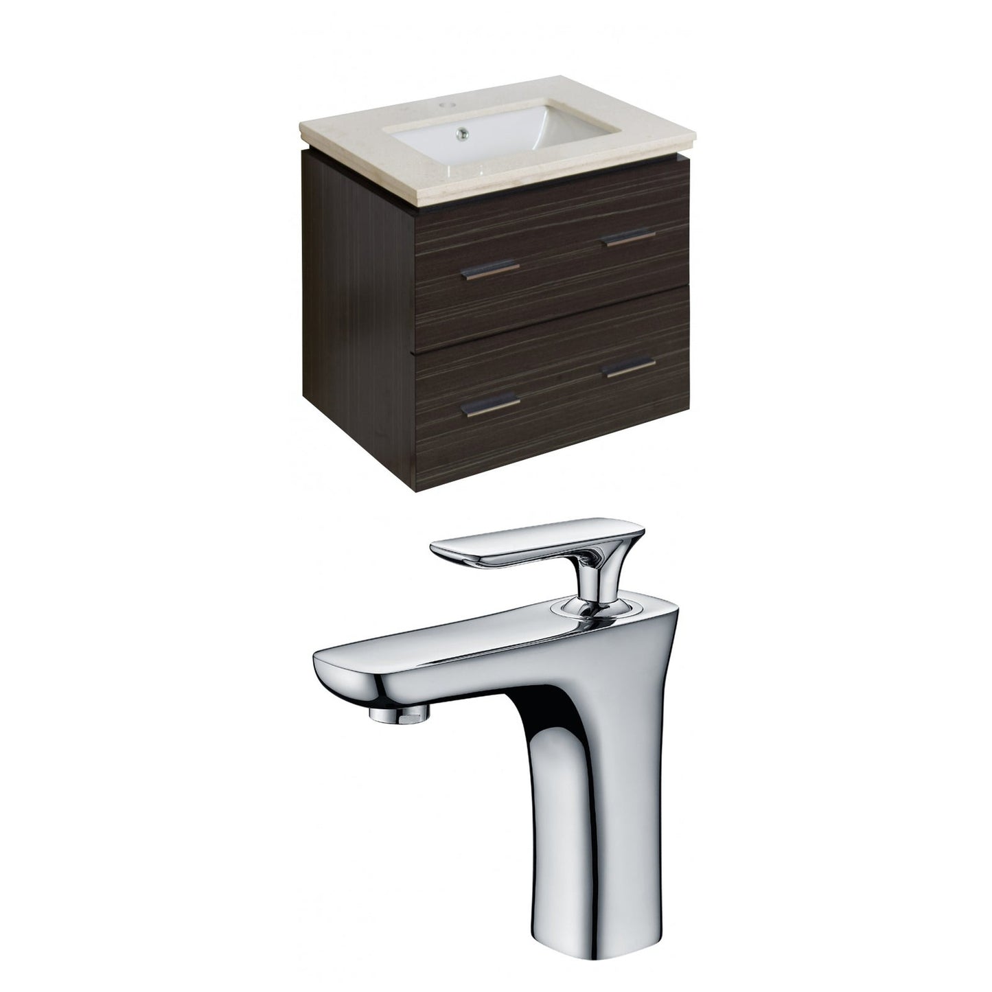 American Imaginations AI-8388 24" Dawn Grey Rectangular Wall Mount Modern Vanity Set