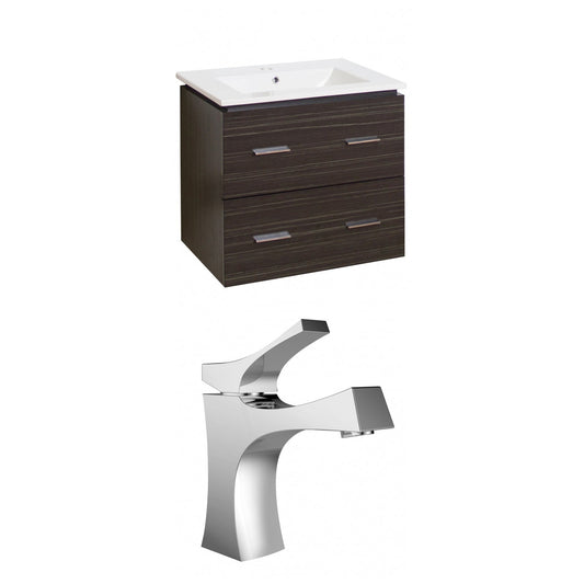 American Imaginations AI-8392 24" Dawn Grey Rectangular Wall Mount Modern Vanity Set