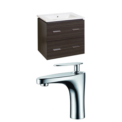 American Imaginations AI-8394 24" Dawn Grey Rectangular Wall Mount Modern Vanity Set