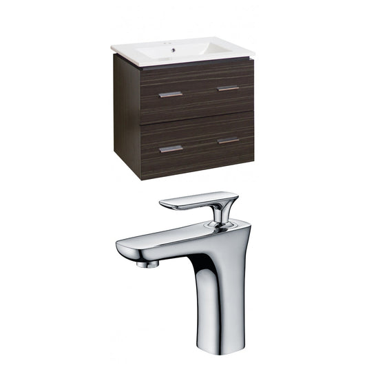 American Imaginations AI-8395 24" Dawn Grey Rectangular Wall Mount Modern Vanity Set
